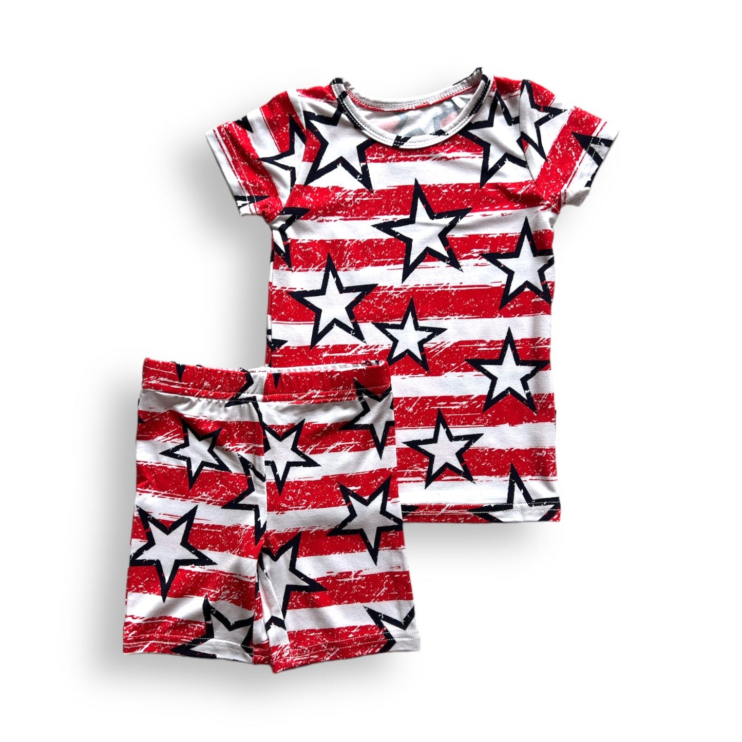 TWO PIECE SHORTIE SET- Stars + Stripes