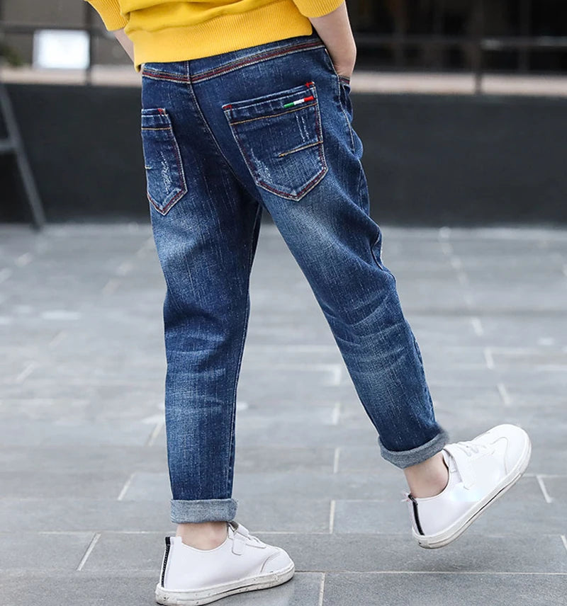 Boys Clothes Slim Straight Jeans Classic Bottoms Denim