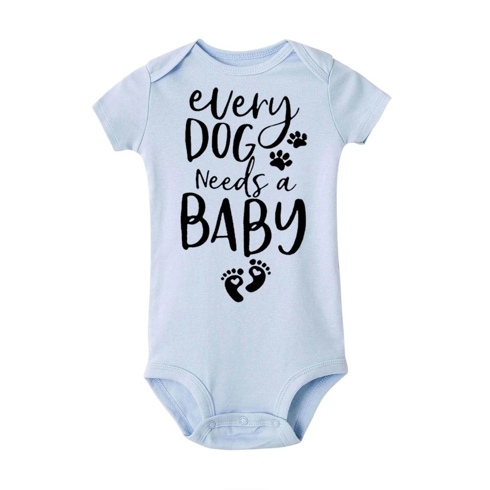 0-24m Infant Newborn Baby Girls Boys Short Sleeve Every Dog Needs a Baby