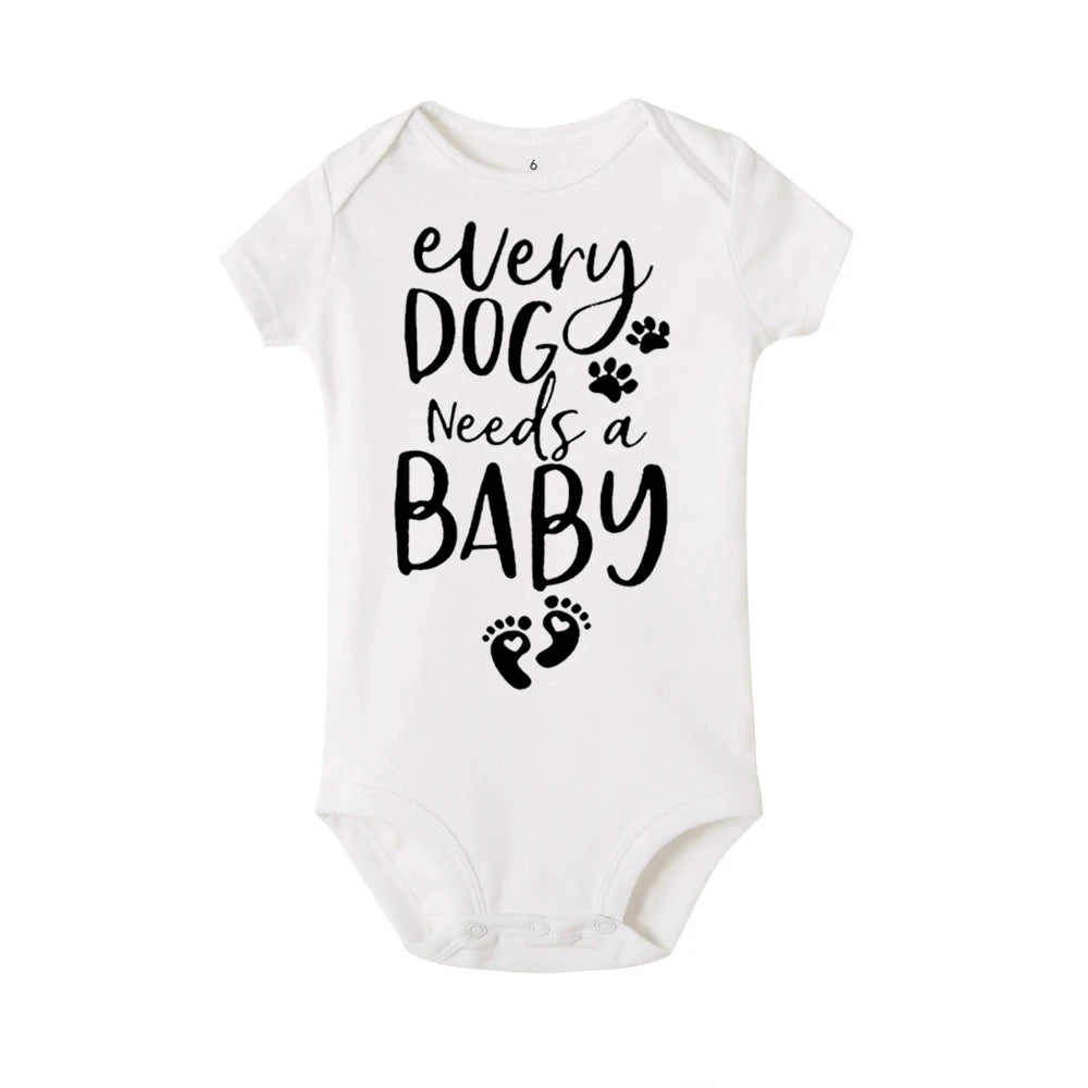 0-24m Infant Newborn Baby Girls Boys Short Sleeve Every Dog Needs a Baby