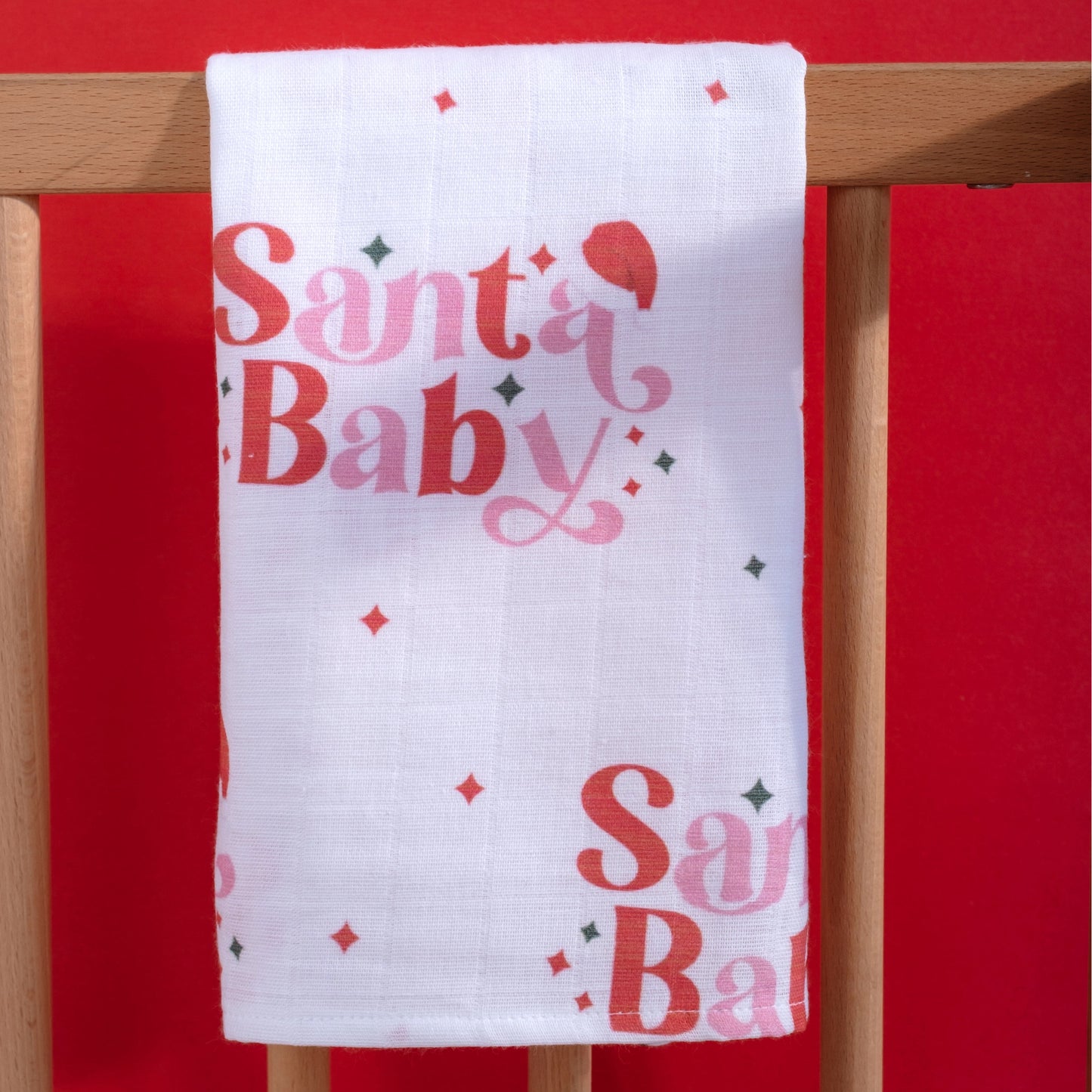 Baby Muslin Swaddle Blanket Christmas Baby Gift - Santa Baby