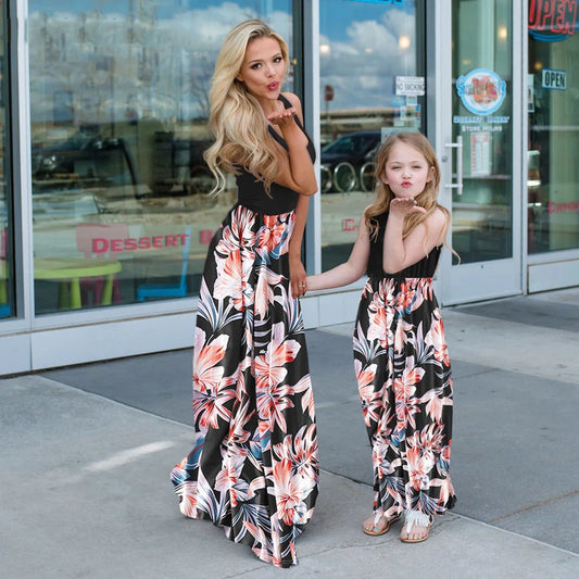 Sleeveless Mom and Daughter Dress