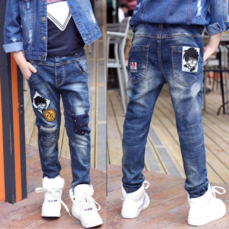 Boys Clothes Slim Straight Jeans Classic Bottoms Denim