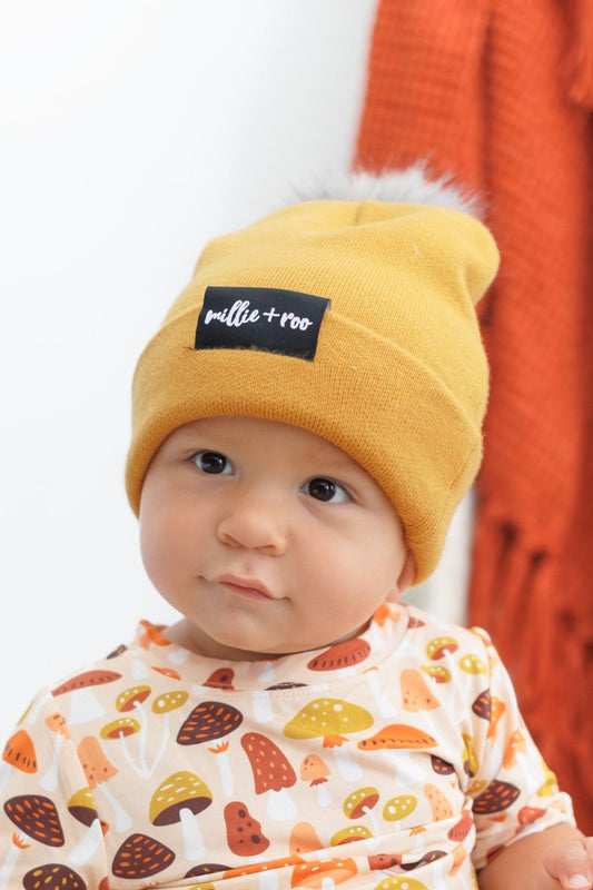 BAMBOO CUFF BEANIE- Honey Mustard