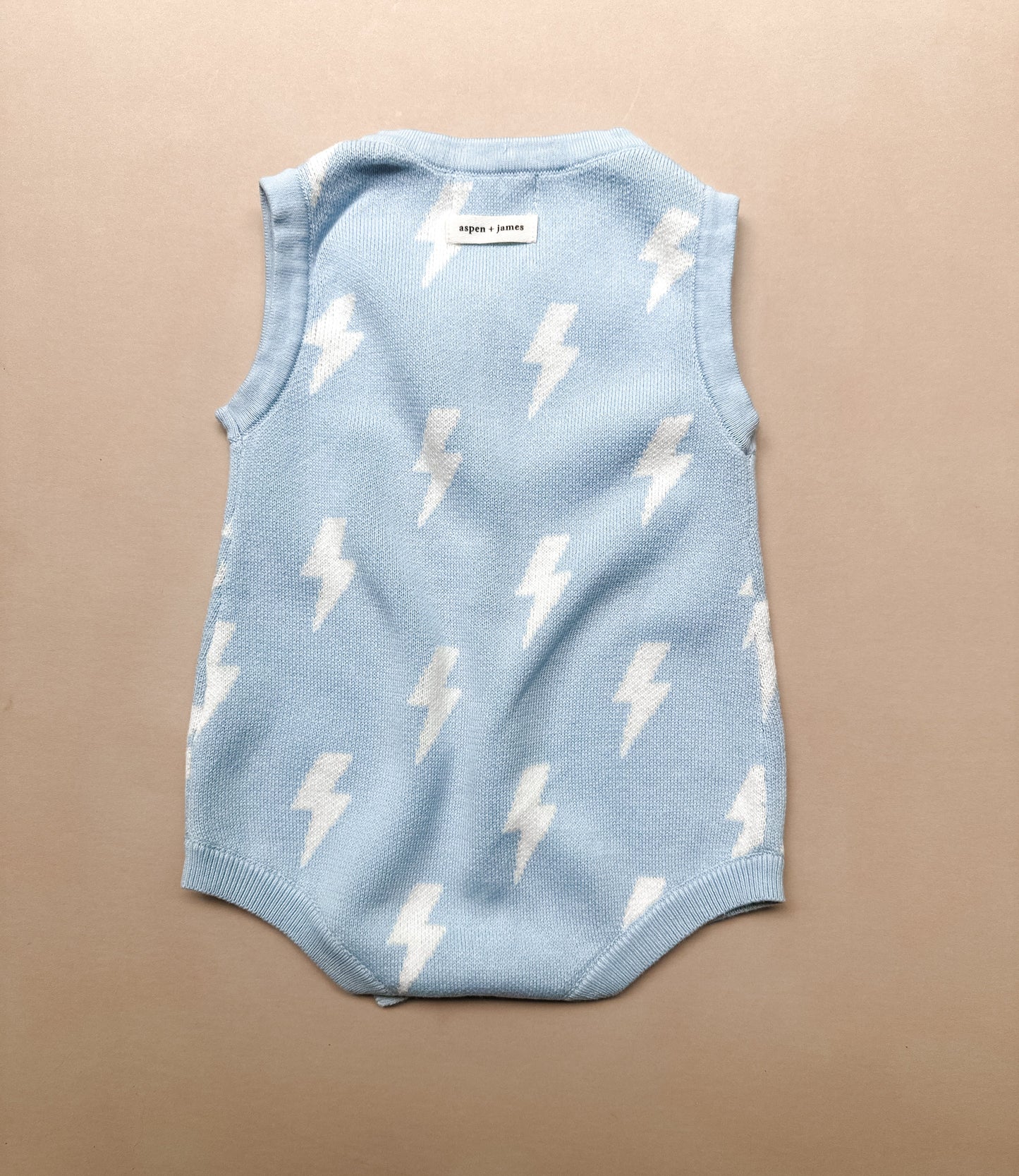 Sleeveless Knit Romper - Blue Bolt