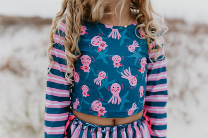 Axolotl Long Sleeve Rash Guard Swimsuit