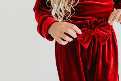 Burgundy Velvet Pant Set