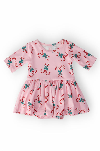 Candy Cane Cutie 3/4 Sleeve Twirl Bodysuit