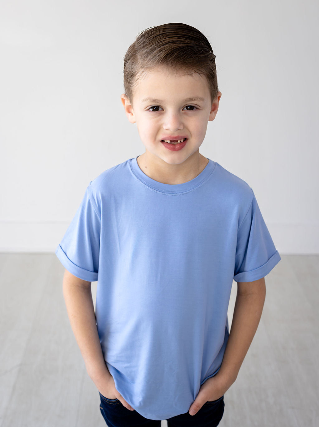 Bamboo Tee - Chambray Blue