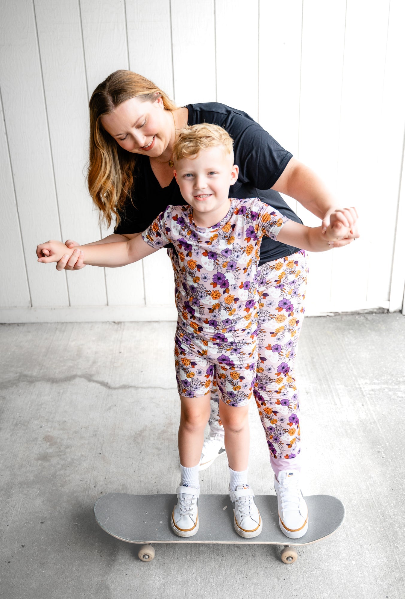 TWO PIECE SHORTIE SET- Lavender Skulls