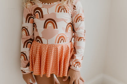 Sunset Rainbow Skirted Leotard