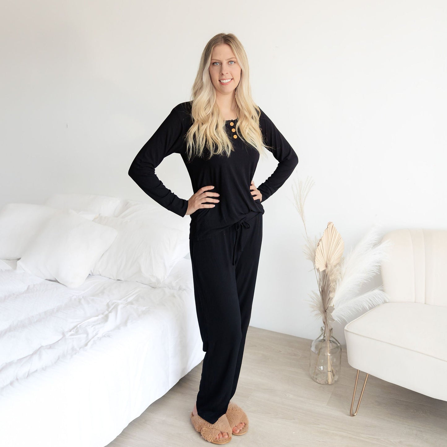 WOMEN'S PAJAMA SET- Midnight Ribbed