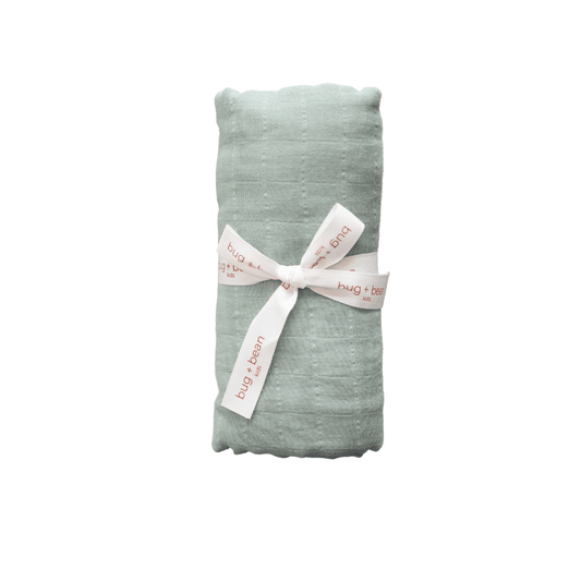 Organic Muslin Swaddle Blanket, Green