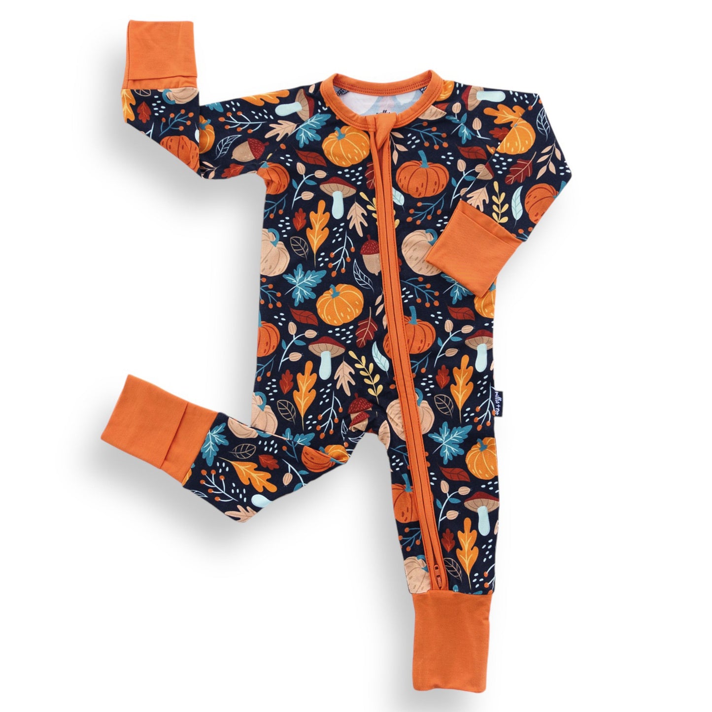 ZIP ROMPER - Pumpkin Leaves