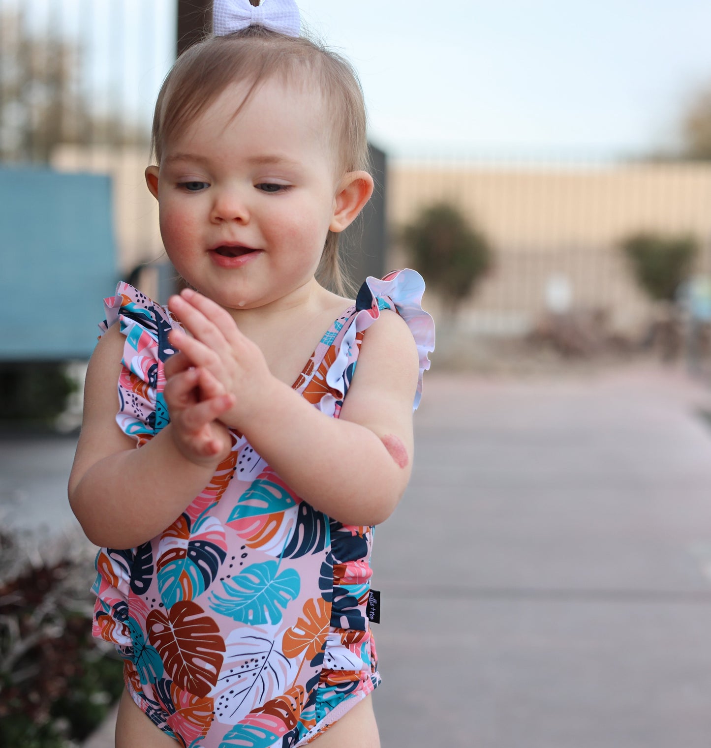 RUFFLE SWIMSUIT- Monstera