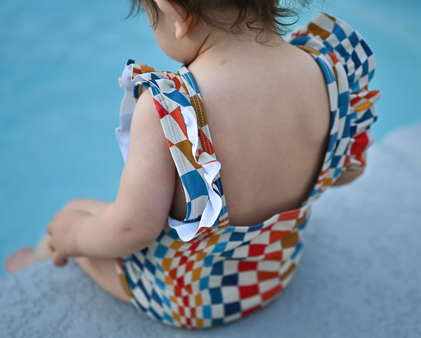 RUFFLE SWIMSUIT- Groovy Check