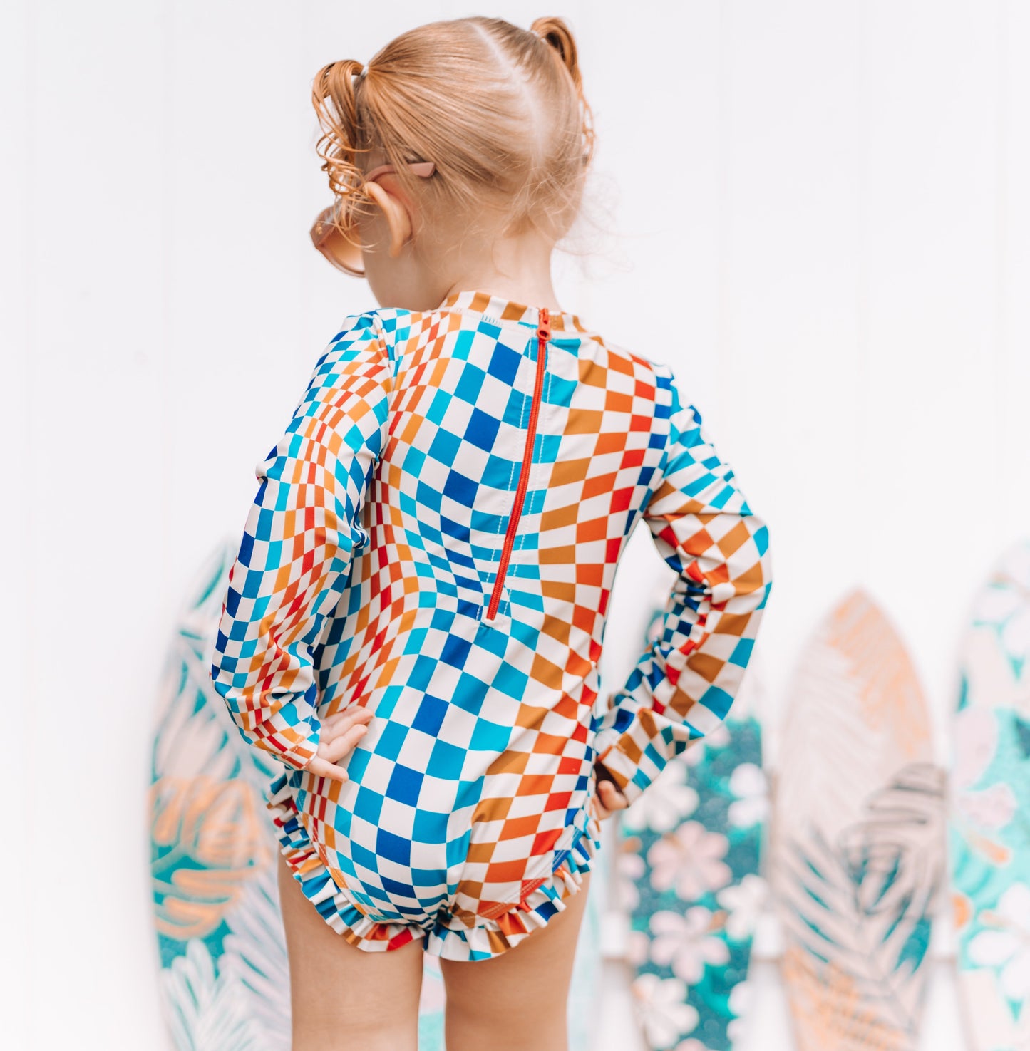 RUFFLE RASH GUARD- Groovy Check