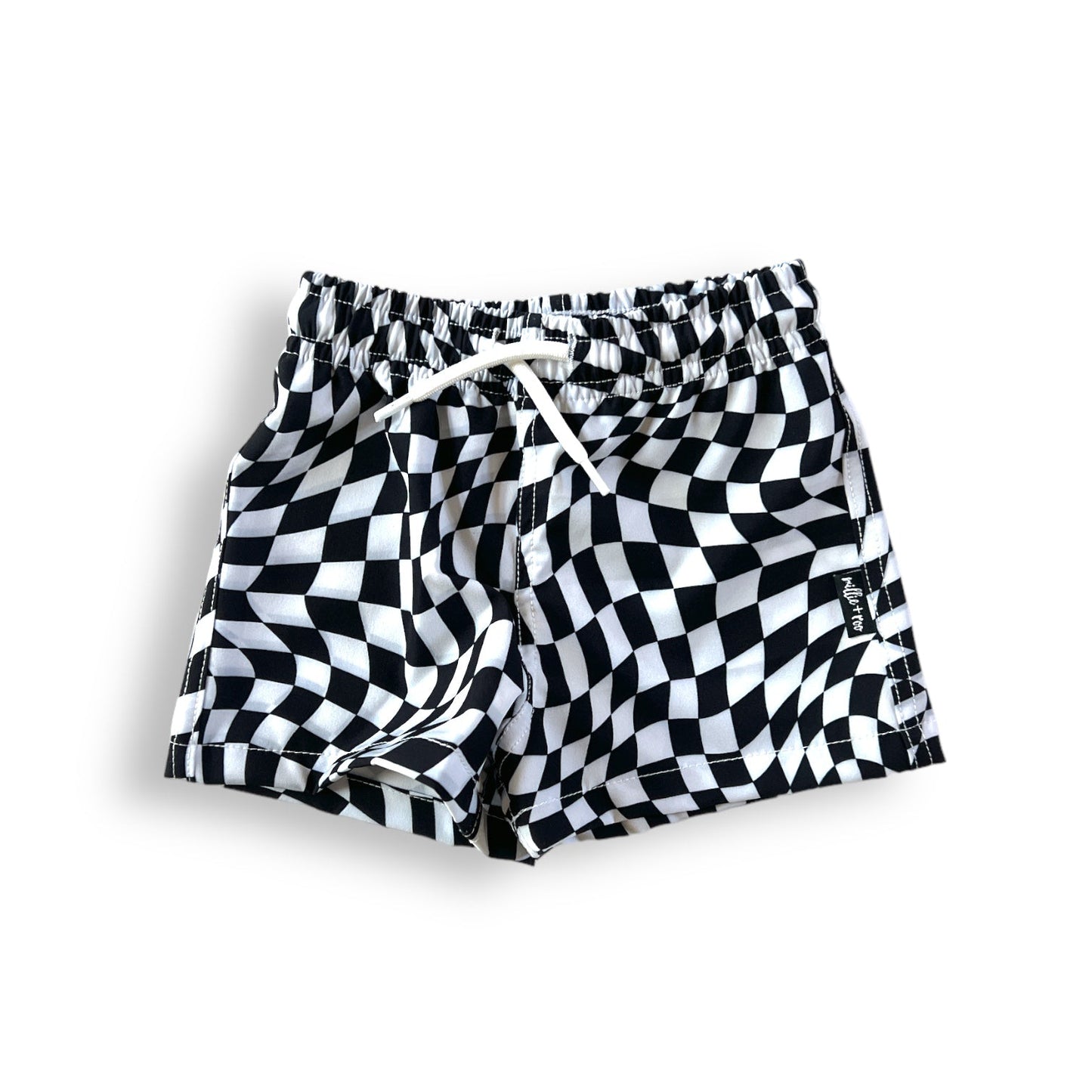 BOARD SHORTS- Black Dizzy Check