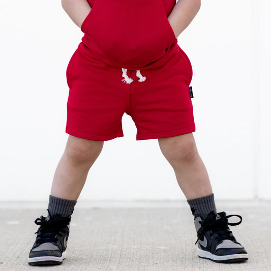 BAMBOO JOGGER SHORTS- Red