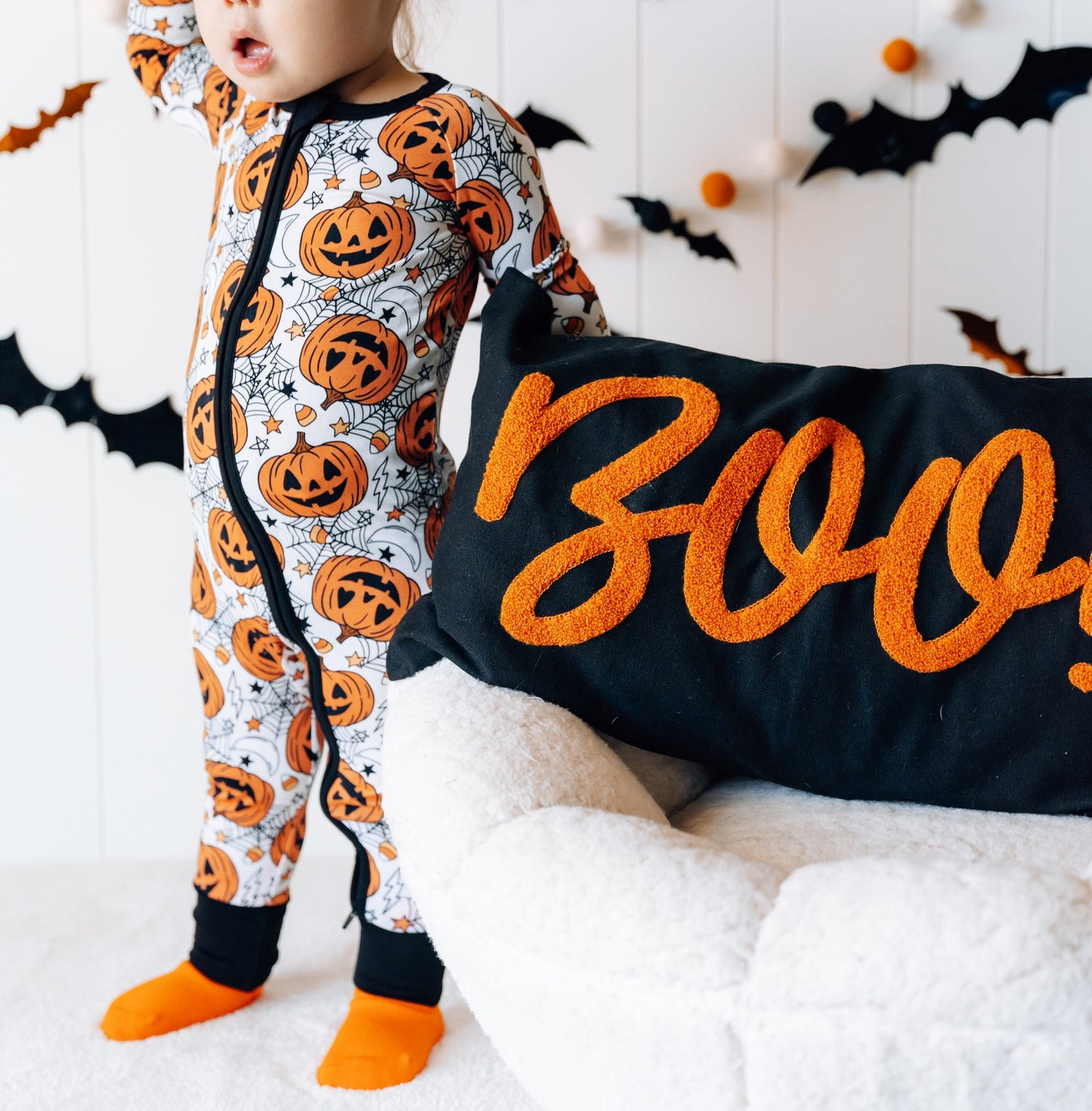 ZIP ROMPER - Jack-O-Lantern