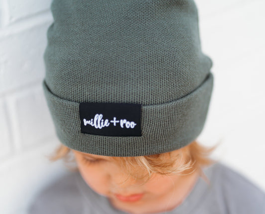 BAMBOO CUFF BEANIE- Moss