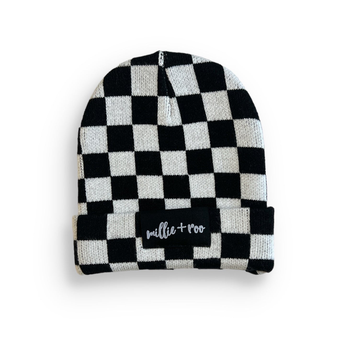 BAMBOO CUFF BEANIE- B+W Check