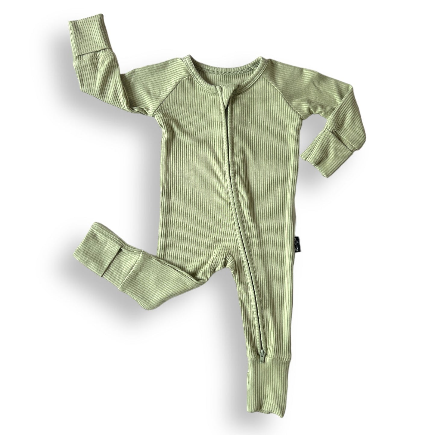 ZIP ROMPER - Pistachio Ribbed