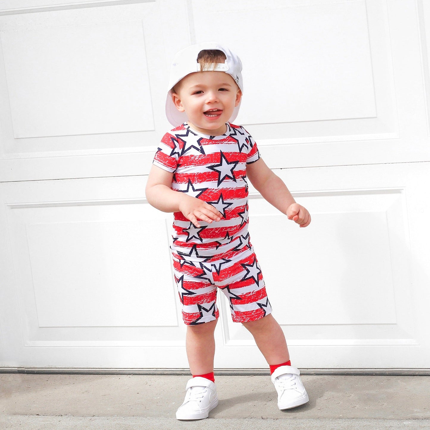 TWO PIECE SHORTIE SET- Stars + Stripes