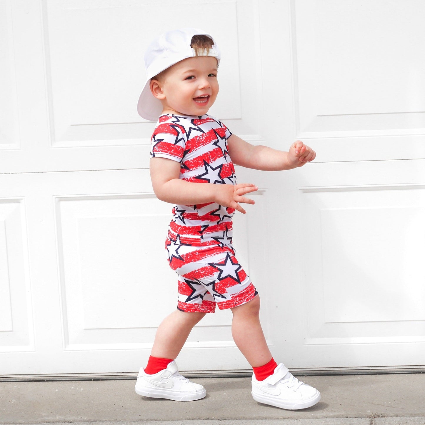 TWO PIECE SHORTIE SET- Stars + Stripes