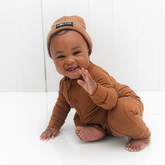 ZIP ROMPER - Bark Ribbed