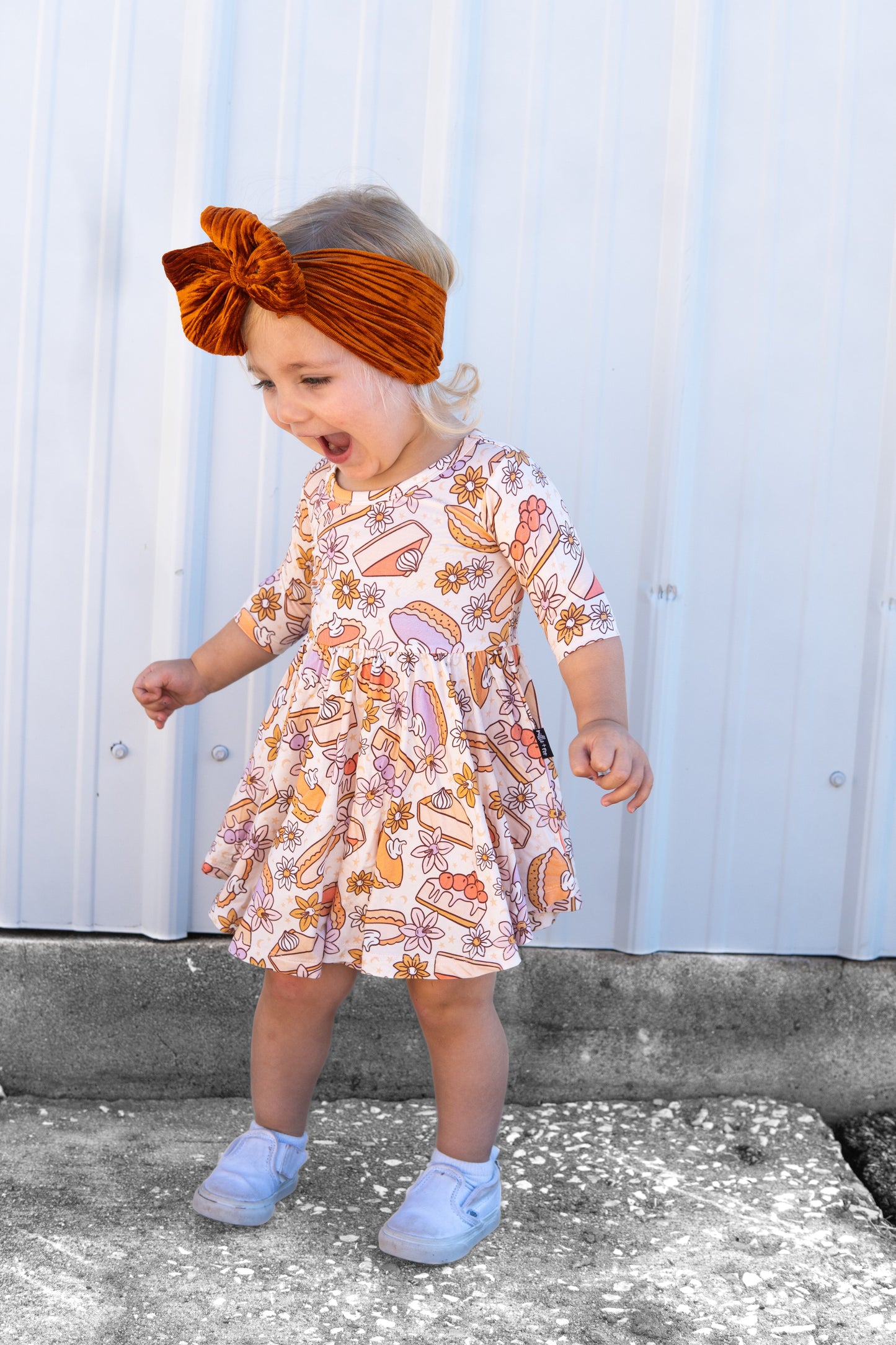 MID SLEEVE TWIRL DRESS- Sweet as Pie