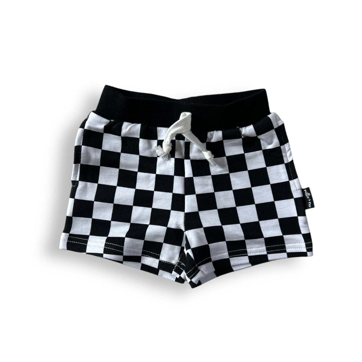 BAMBOO JOGGER SHORTS- B+W Check **