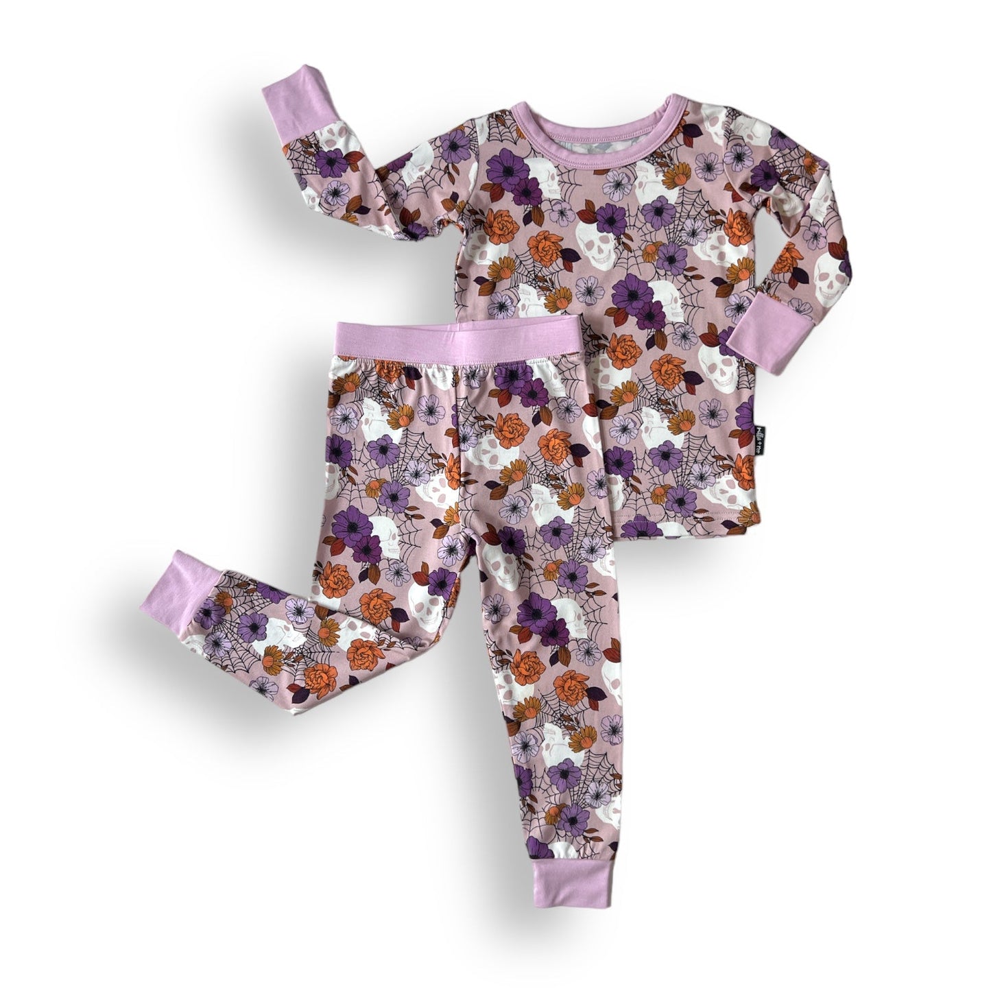 LONG SLEEVE 2 PIECE SETS- Lavender Skulls