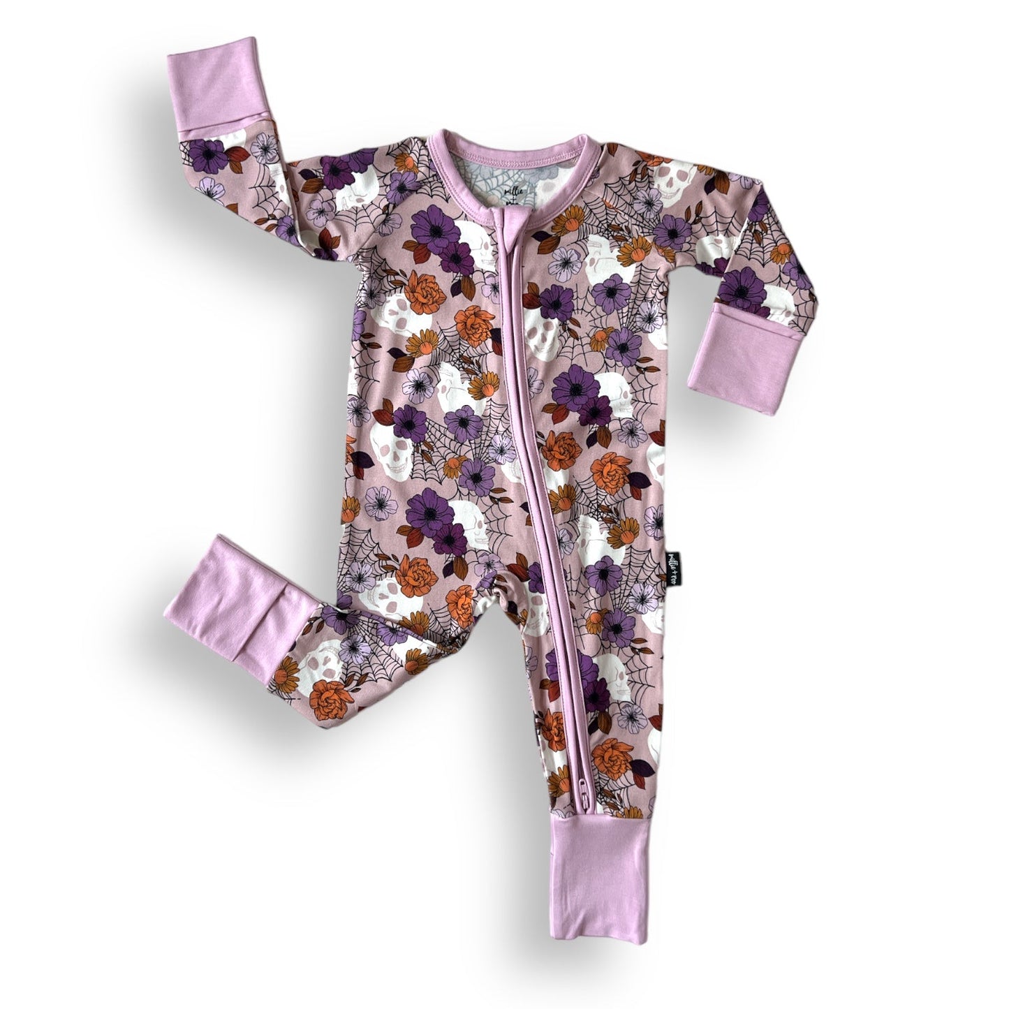 ZIP ROMPER - Lavender Skulls