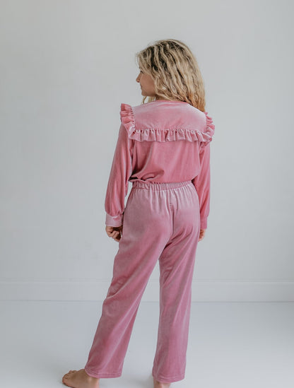 Pink Velvet Pant Set