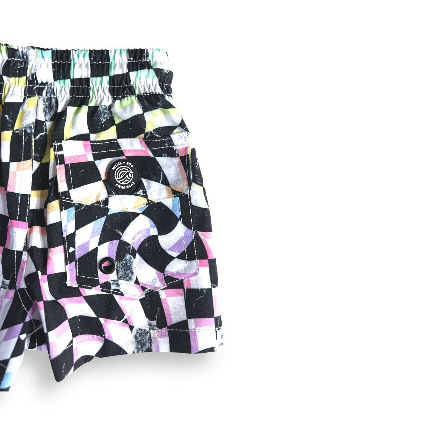 BOARD SHORTS- Neon Dizzy Check