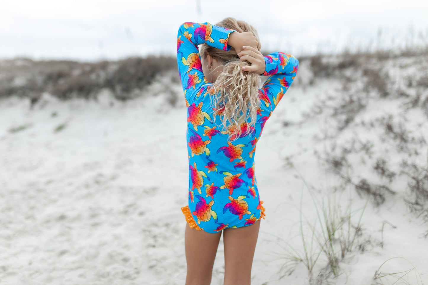 Mia Blue Rainbow Turtle Zip Swimsuit