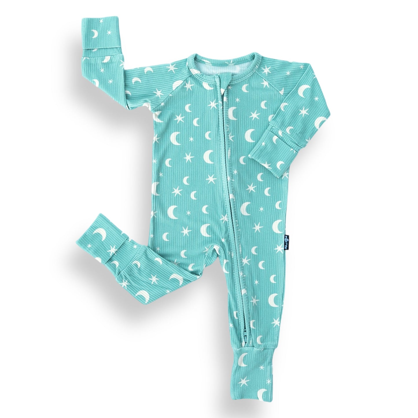 ZIP ROMPER - Moon + Stars Ribbed