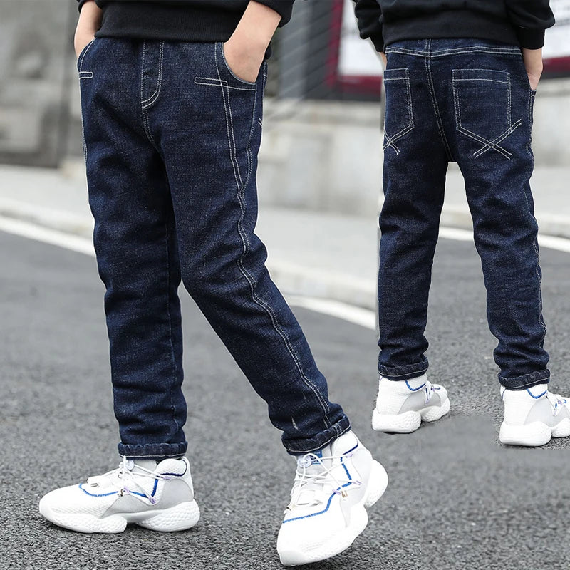 Boys Clothes Slim Straight Jeans Classic Bottoms Denim