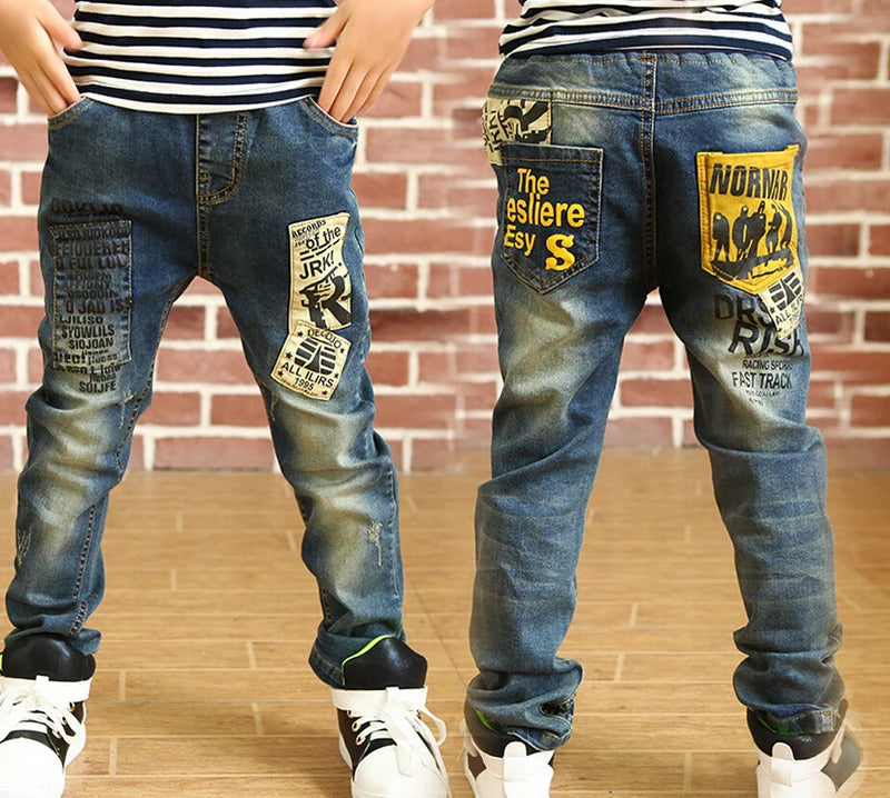 Boys Clothes Slim Straight Jeans Classic Bottoms Denim