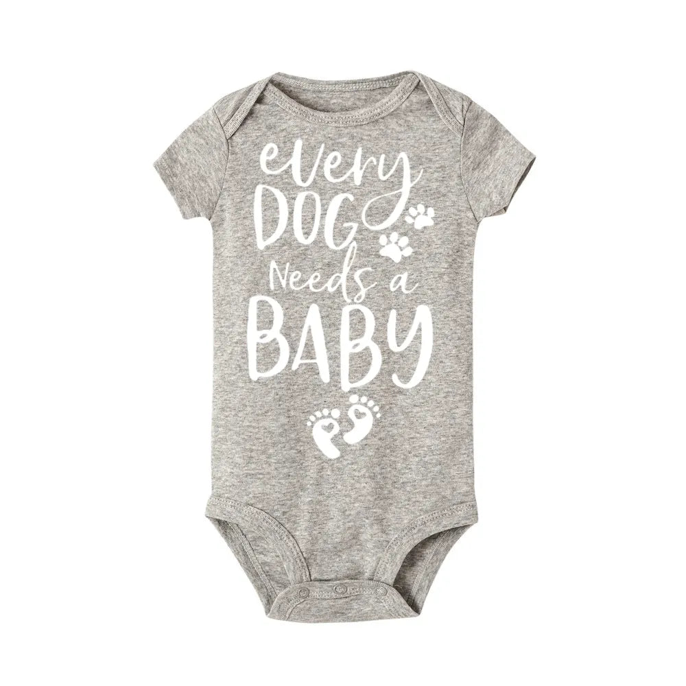 0-24m Infant Newborn Baby Girls Boys Short Sleeve Every Dog Needs a Baby