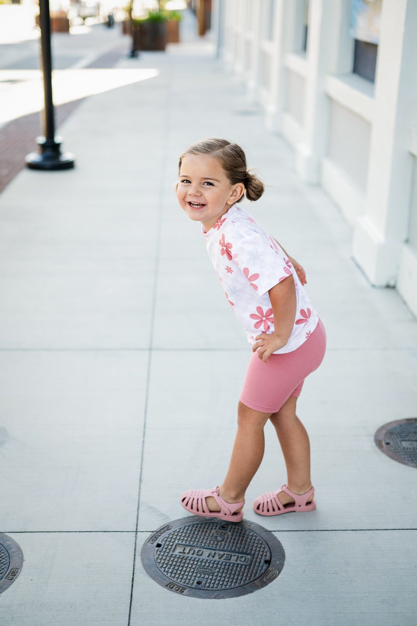 Millie - Bamboo Tee & Ribbed Bike Shorts Set