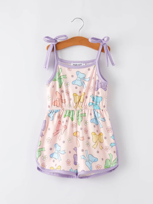 Purple Bow Romper