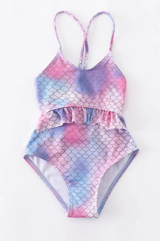 Tie Dyed Mermaid One Piece Swimsuit